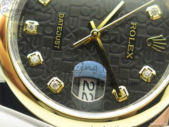 0404 Reliable Datejust 116234 36mm DJF 1:1 Best Edition Black Com Diam Dial On SS YG Oyster Bracelet SA3135 V 3487